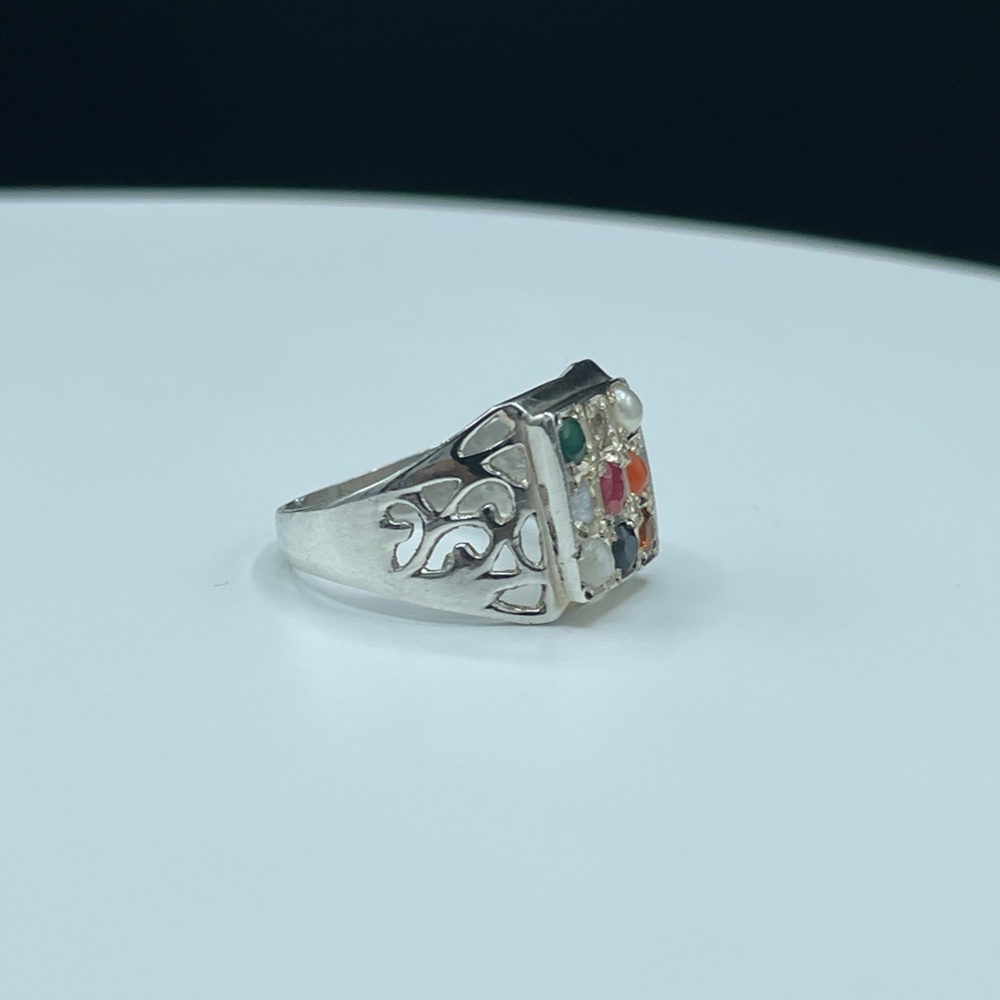 Multi Gemstone Chakra Sterling Silver Unisex Ring… - image 4